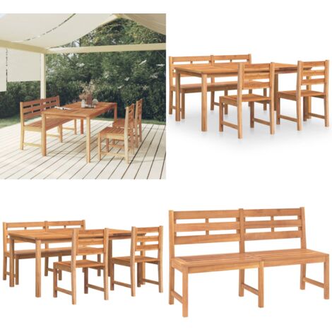 4tlg. GartenEssgruppe Massivholz Teak Gartenmöbel Set