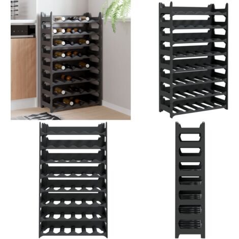 Weinregal Für 9 Flaschen | 3-stöckig & Stapelbar | Metall, Schwarz | Für Arbeitsplatte Oder Regal | 31,9 X 17 X 27,9 Cm