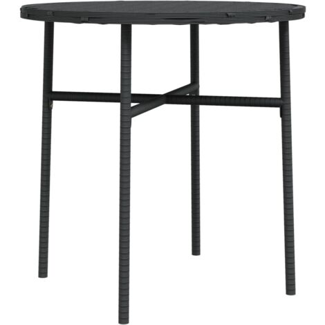 Beistelltisch Schwarz 45 cm Poly Rattan - Gartentisch - Rundes Bistroset - Outdoor Möbel - Terrassenmöbeln - Esszimmergarnitur - Home & Living