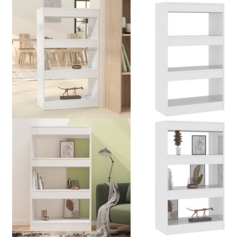 Bücherregal/Raumteiler HochglanzWeiß 60x30x103cm Holzwerkstoff