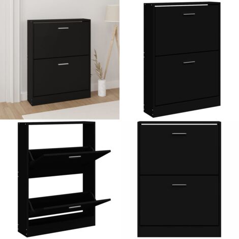 Schuhschrank Schwarz 59x17x81 cm Holzwerkstoff - Schuhschrank - Schuhregal - Schuhaufbewahrung - Garderobe - Einbauschrank - Home & Living (1/5)