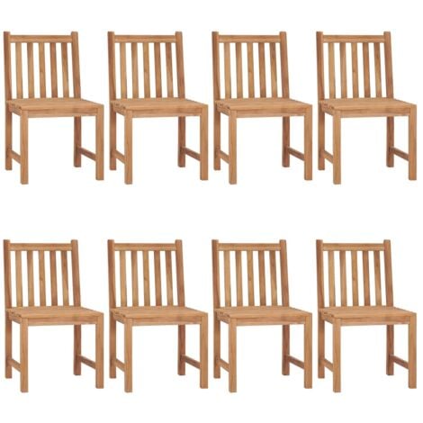Gartenstühle 8 Stk. mit Kissen Massivholz Teak Gartenstühle Teak