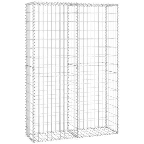 Steinkorb Gabione 150x100x30cm Verzinkt - Garten Gabione Mit Deckel Für Sichtschutz