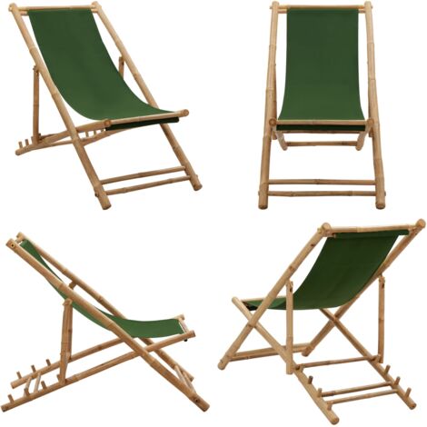 Liegestuhl Bambus und Canvas Grn - Liegestuhl - Liegesthle - Home & Living