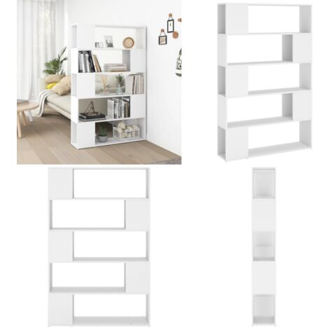 Bücherregal Raumteiler Weiß 100x24x155 cm Holzwerkstoff Bücherregal