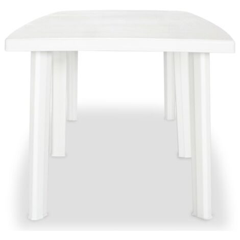 Gartentisch Weiß 210 x 96 x 72 cm Kunststoff Gartentisch
