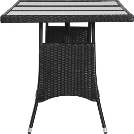 Gartentisch Schwarz 170 x 80 x 74 cm Poly Rattan Gartentisch