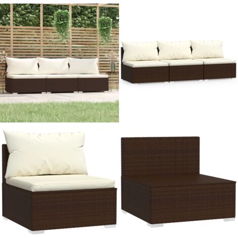 Produktbild von Yolola Gartensofa 3-Sitzer Rattan Sofa Balkonöbel Lounge Sofa Outdoor Balkonsofa Balkon Couch