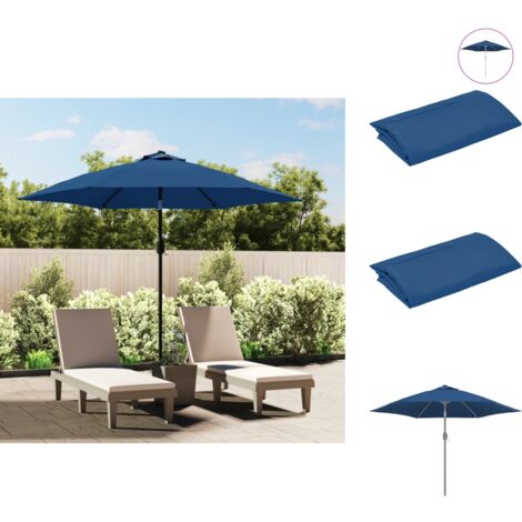 SonnenschirmStoffe Living Ersatzbezug für Sonnenschirm Azurblau 300 cm