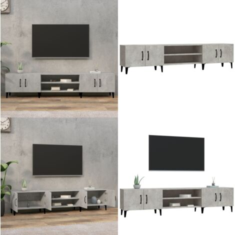 TV-Schrank Betongrau 180x31,5x40 cm Holzwerkstoff - TV Schrank - Holzwerkstoff Möbel - Grauer TV Stand - Wohnraum Einrichtung - Regal - Home & Living (1/5)