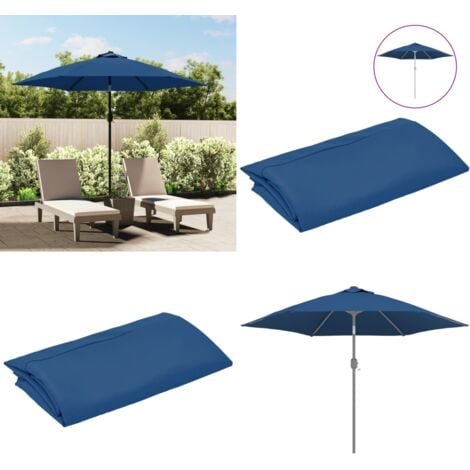 Ersatzbezug für Sonnenschirm Azurblau 300 cm Ersatzstoff