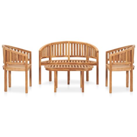 4tlg. GartenLoungeSet Massivholz Teak Gartenmöbel Loungesessel