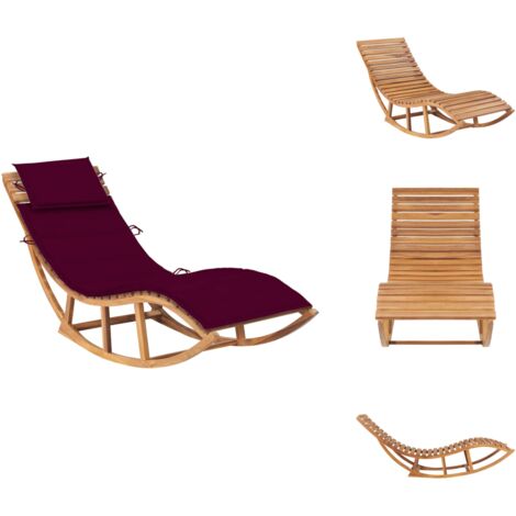 Schaukelliege mit Auflage Massivholz Teak Sonnenliege Gartenliege