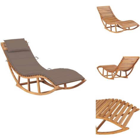 Schaukelliege mit Auflage Massivholz Teak Sonnenliege Gartenliege