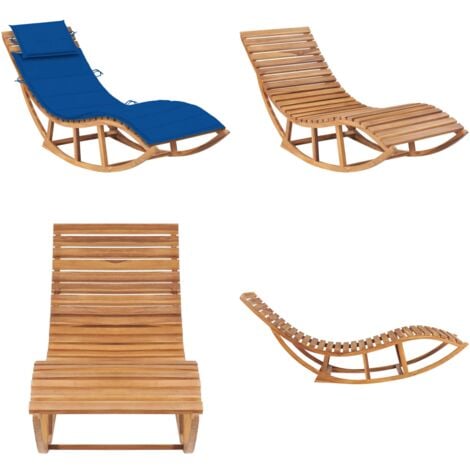 Schaukelliege mit Auflage Massivholz Teak Sonnenliege Gartenliege