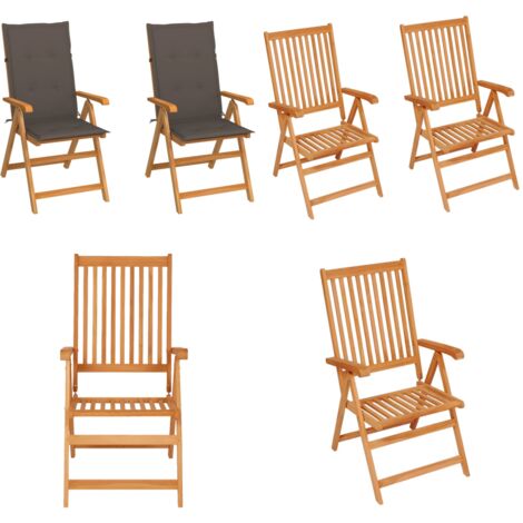 Gartenstühle 2 Stk. mit Taupe Kissen Massivholz Teak Gartensaßsessel
