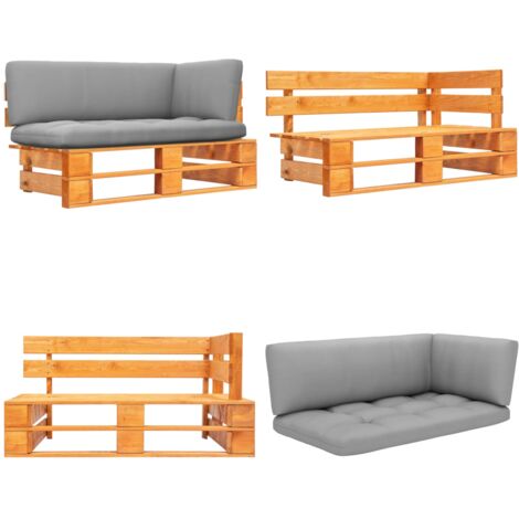 GartenEcksofa aus Paletten Honigbraun Kiefernholz Imprägniert