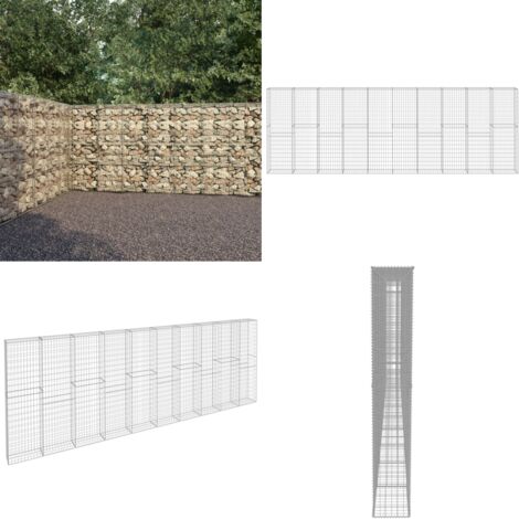 Emmtore Gabionenwand 900x30x100 Cm - Verzinkter Stahl Steinkorb