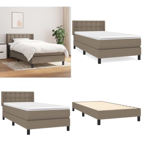 Boxspringbett mit Matratze Taupe 90x190 cm Stoff