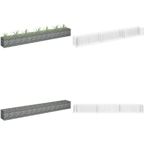 Gabionen Hochbeet Aus Verzinktem Stahl – 180x90x50 Cm, Befüllbar Mit Steinen, Für Garten & Terrasse