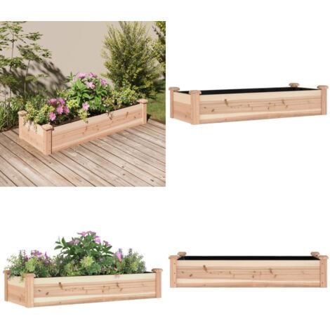 Hochbeet mit Einsatz 120x45x25 cm Massivholz Tanne Holz Hochbeet