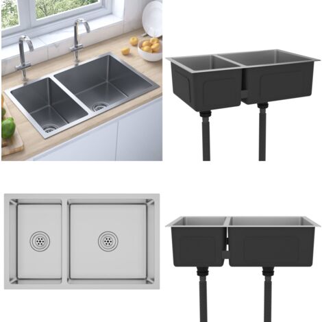 Mini-Küchenspüle Aus Edelstahl – Schwarz, 35x25x21,5 Cm, Platzsparend Für Wohnmobile, Tiny Houses & Wohnungen