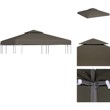 Dächer Für Pavillions - Living Pavillon-Dachplane Mit Kaminabzug 310 G 3x3 M Taupe 83748806
