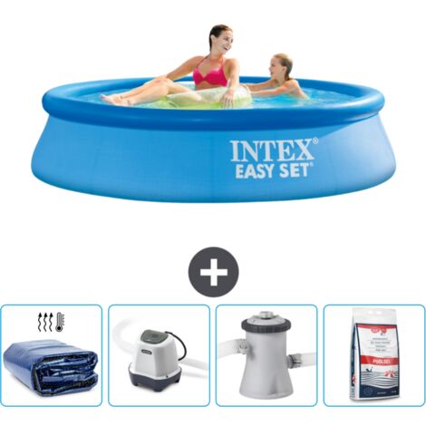 Intex runder aufblasbarer Easy Set-Pool – 244 x 61 cm – Blau – im Lieferumfang enthalten Accessoire CB54 (1/5)