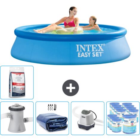 Intex runder aufblasbarer Easy Set-Schwimmpool – 244 x 61 cm – Blau – Inklusive Zubehör CB56 (1/5)
