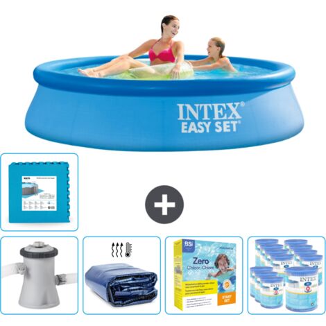 Intex runder aufblasbarer Easy Set-Schwimmpool – 244 x 61 cm – Blau – Inklusive Zubehör CB23 (1/5)