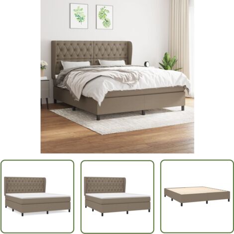 Eckbettgestell mit Matratze mit Matratze 2 pcs Taupe Stoff