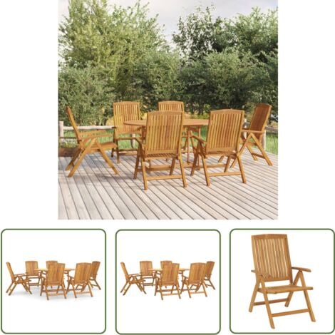 The Living Store 7tlg. GartenEssgruppe Massivholz Teak Garten Möbel