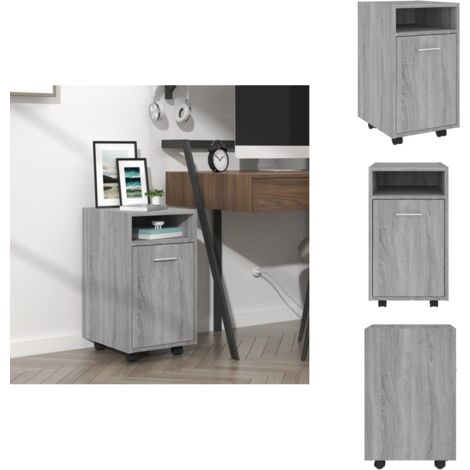 Prissent Mobiler Aktenschrank 46x36x59 Cm - Beistellschrank Mit Rollen In Schwarz