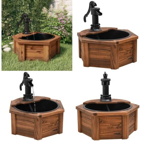 Gartenbrunnen mit Pumpe 57x57x53 cm Massivholz Tanne Gartenbrunnen