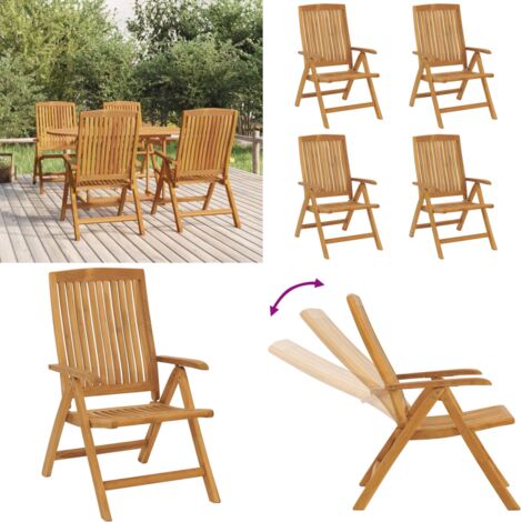 VidaXL Gartenstühle 4er Set - Klappbare Liegestühle Aus Poly Rattan Und Akazienholz