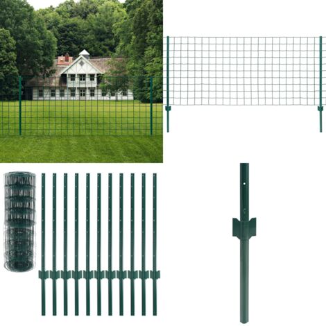 Metallzaun Stahl 20 x 0,8 m Grün Zaun Metallzaun Gartenzaun