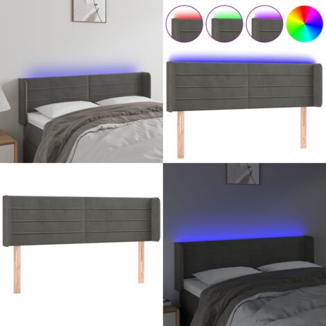 VidaXL Kopfteil Diamantblockdesign - Samt Bezug Dunkelgrau 100-200cm