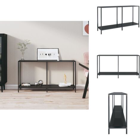 Konsolentisch Mit Marmor-Optik – 200x35x75,5 Cm Aus Hartglas & Stahl – Moderner Beistelltisch Für Flur & Wohnzimmer