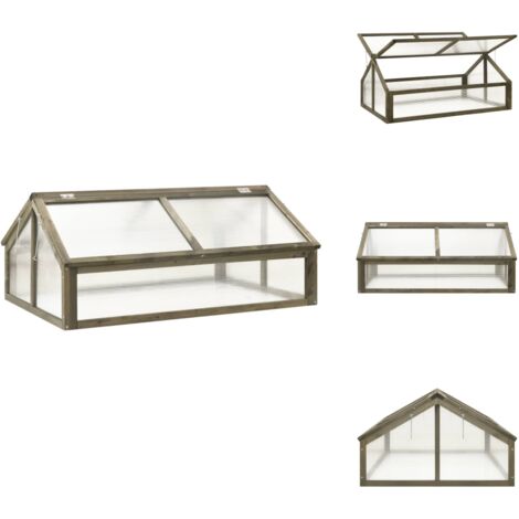 Gewächshaus Grau 114x80x50 cm Tannenholz - Holzgewächshaus - Tannenholzgartenhaus - Gewächshaus Grau - Gartenhäuschen - Mini Gewächshaus