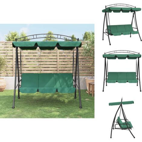Hollywoodschaukeln Living Hollywoodschaukel mit Dach Grün 198 cm