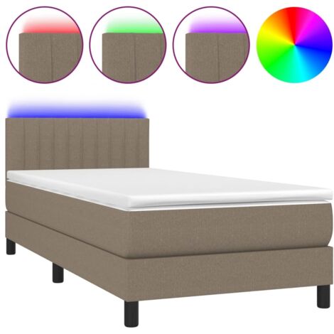 Boxspringbett Mit Matratze & LED Hellgrau 120x200 Cm Stoff Boxspringbett Boxspringbetten Bett Schlafzimmermobel Bettgestell Lattenrost Doppelbett Stoffbett Polsterbett Bett Mit Matratze Be 83210233