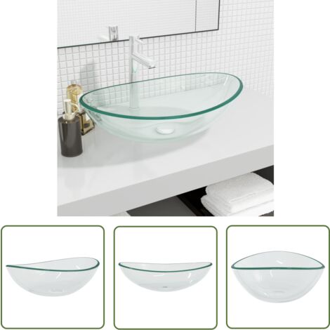 vidaXL Wasbak 50x37x14 cm glas goudkleurig