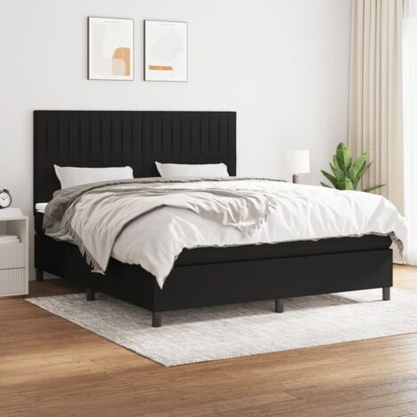 Boxspringbett mit Matratze Schwarz 180x200 cm Stoff main image 0