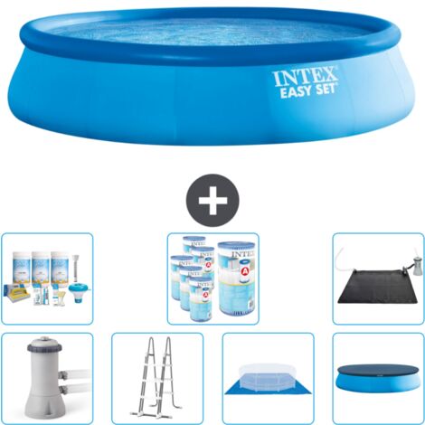 Intex runder aufblasbarer Easy Set-Schwimmpool – 457 x 107 cm – Blau – Inklusive Zubehör CB44 (1/4)