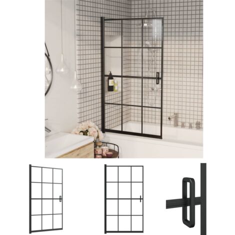 The Living Store Duschkabine ESG 80x140 cm Schwarz - Duschkabinen & -türen (1/5)
