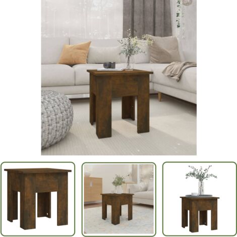 The Living Store Couchtisch Räuchereiche 40x40x42 cm Holzwerkstoff ...