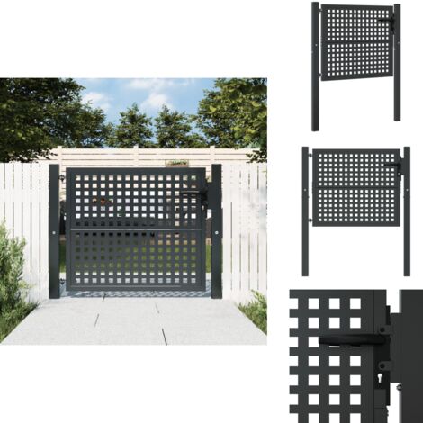 Gartentor Anthrazit 105x125 cm Stahl - Gartentor - Metalltor - Stahltür - Zaun - Einfahrtstor