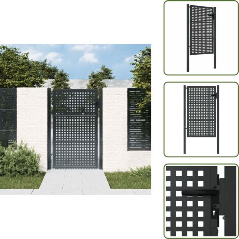 Gartentor Anthrazit 105x175 cm Stahl - Gartentor - Metalltor - Stahltür - Zaun - Einfahrtstor