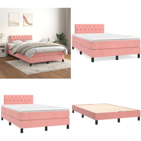 Boxspringbett mit Matratze Rosa 120x220 cm Samt