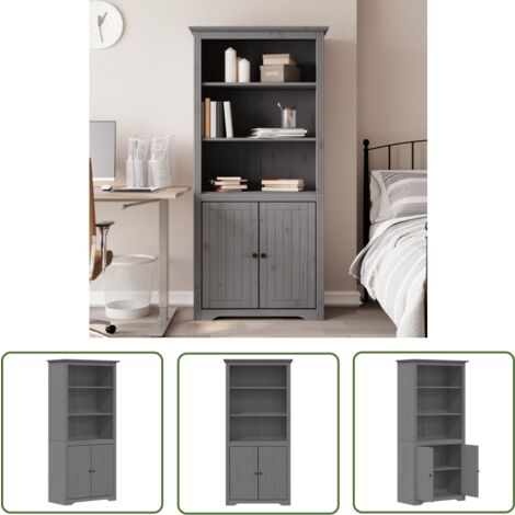 The Living Store Bücherregal/Raumteiler Grau 100x30x167,5 Cm Massivholz Kiefer 77964214